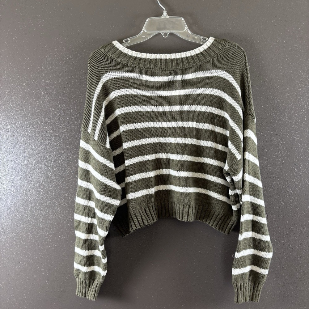 American Eagle Womens Sweater Sz L Large Long Sleeve Soft Striped Excellent - Picture 6 of 7